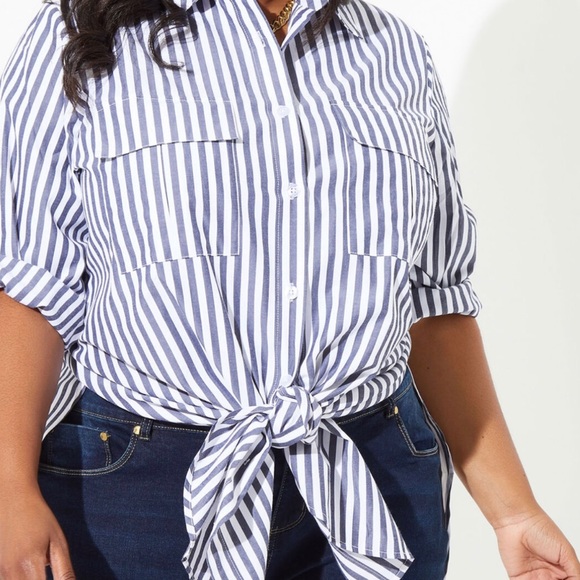 Brand New Striped Blend Shirt Dress or Tunic  Size 26 - Picture 15 of 16